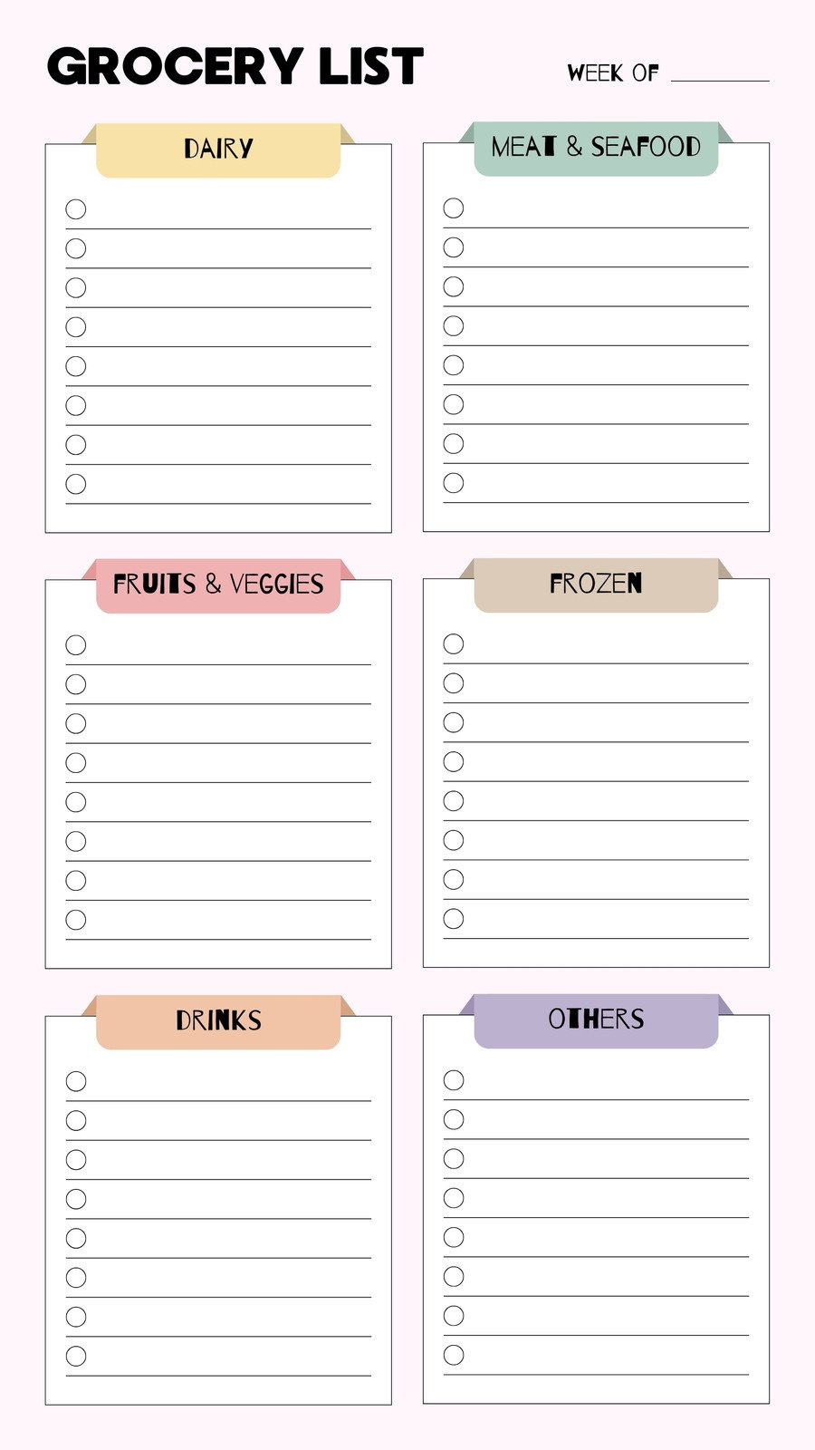 Free Printable And Customizable Grocery List Templates | Canva throughout Free Printable Shopping List