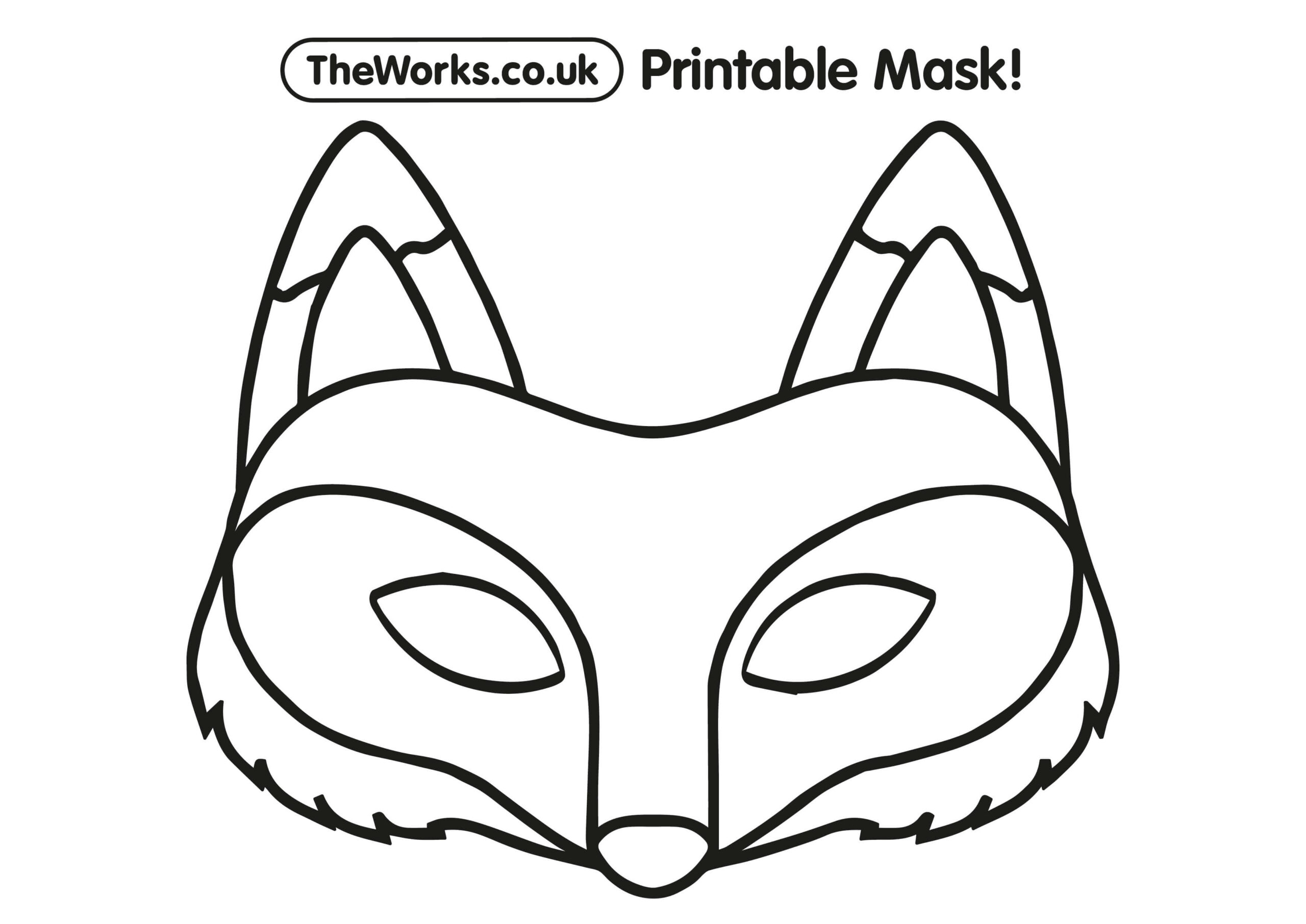 Free Printable Animal Masks | The Works for Free Printable Fox Mask Template