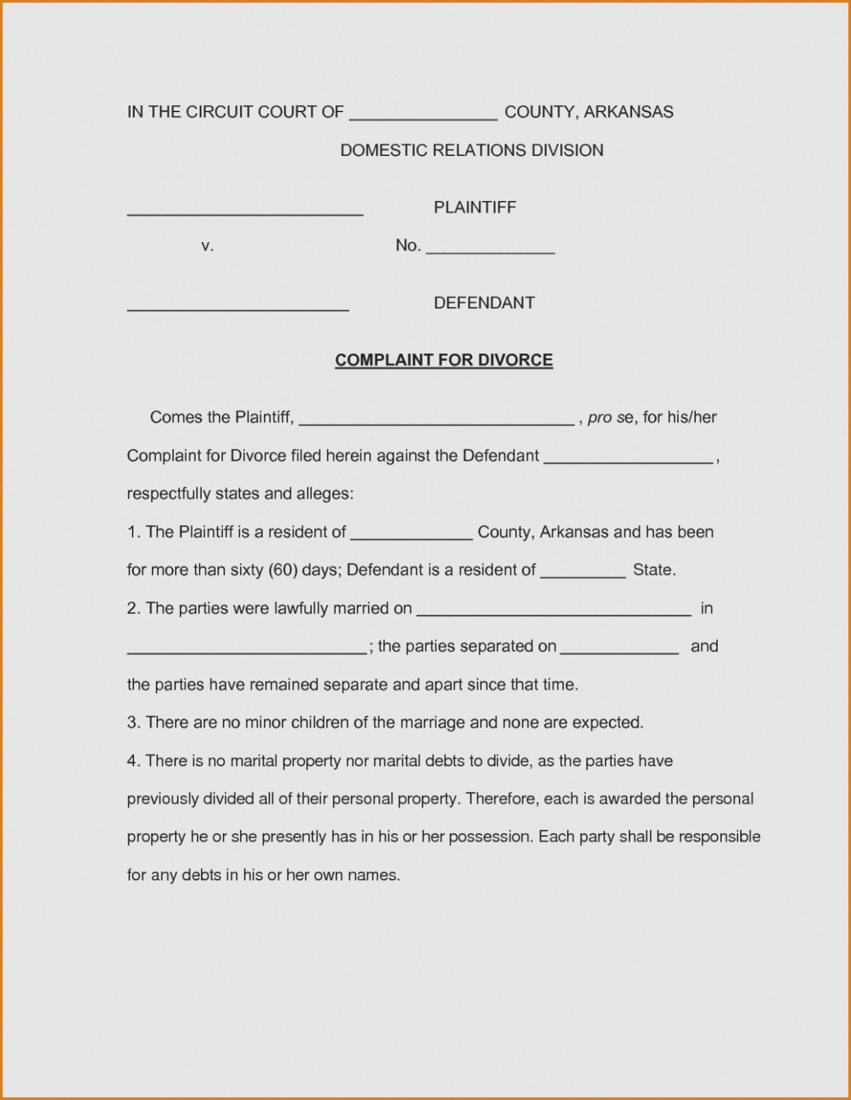 Free Printable Arkansas Divorce Forms - Worksheets Library for Free Printable Divorce Papers For Arkansas