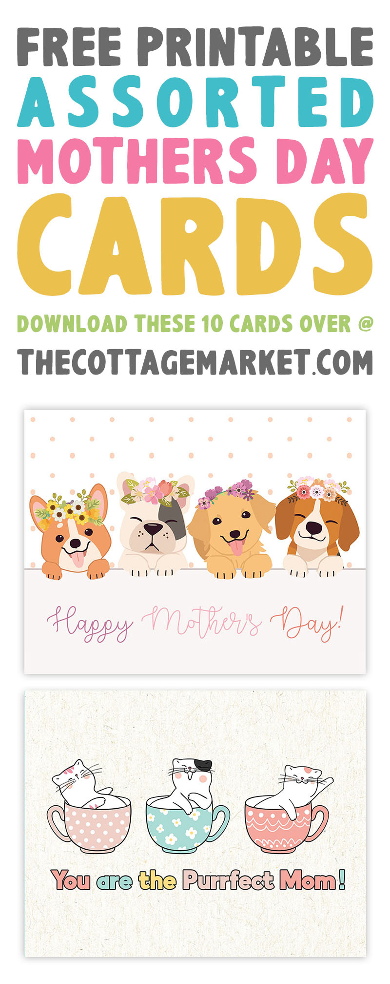 Free Printable Assorted Mother&amp;#039;S Day Cards - The Cottage Market regarding Free Printable Mothers Day Card From Dog