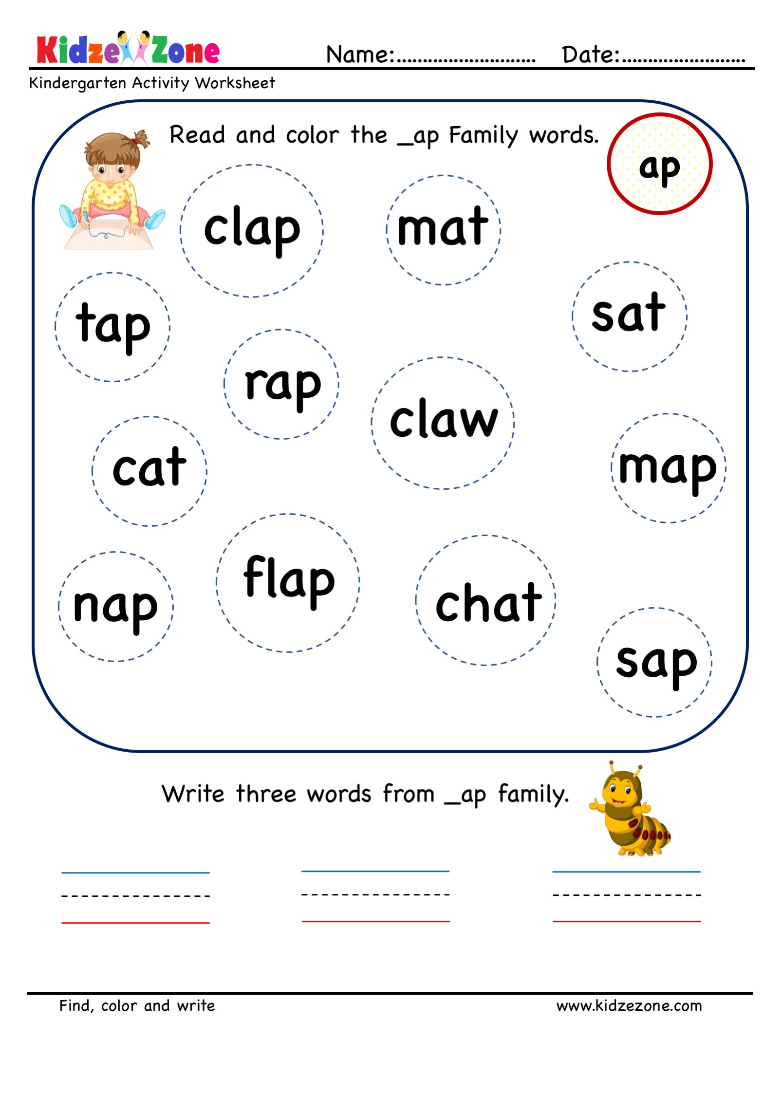 Free Printable -At Word Family Worksheets - Worksheets Library inside Free Printable Word Family Worksheets For Kindergarten