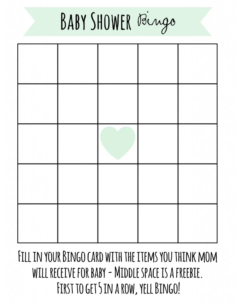 Free Printable Baby Shower Bingo throughout Printable Baby Shower Bingo Games Free