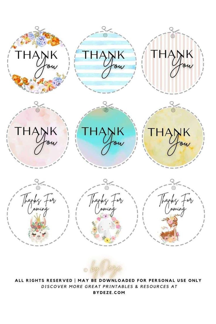 Free Printable Baby Shower Thank You Tags (For Favors & Goodie regarding Free Printable Baby Shower Favor Tags