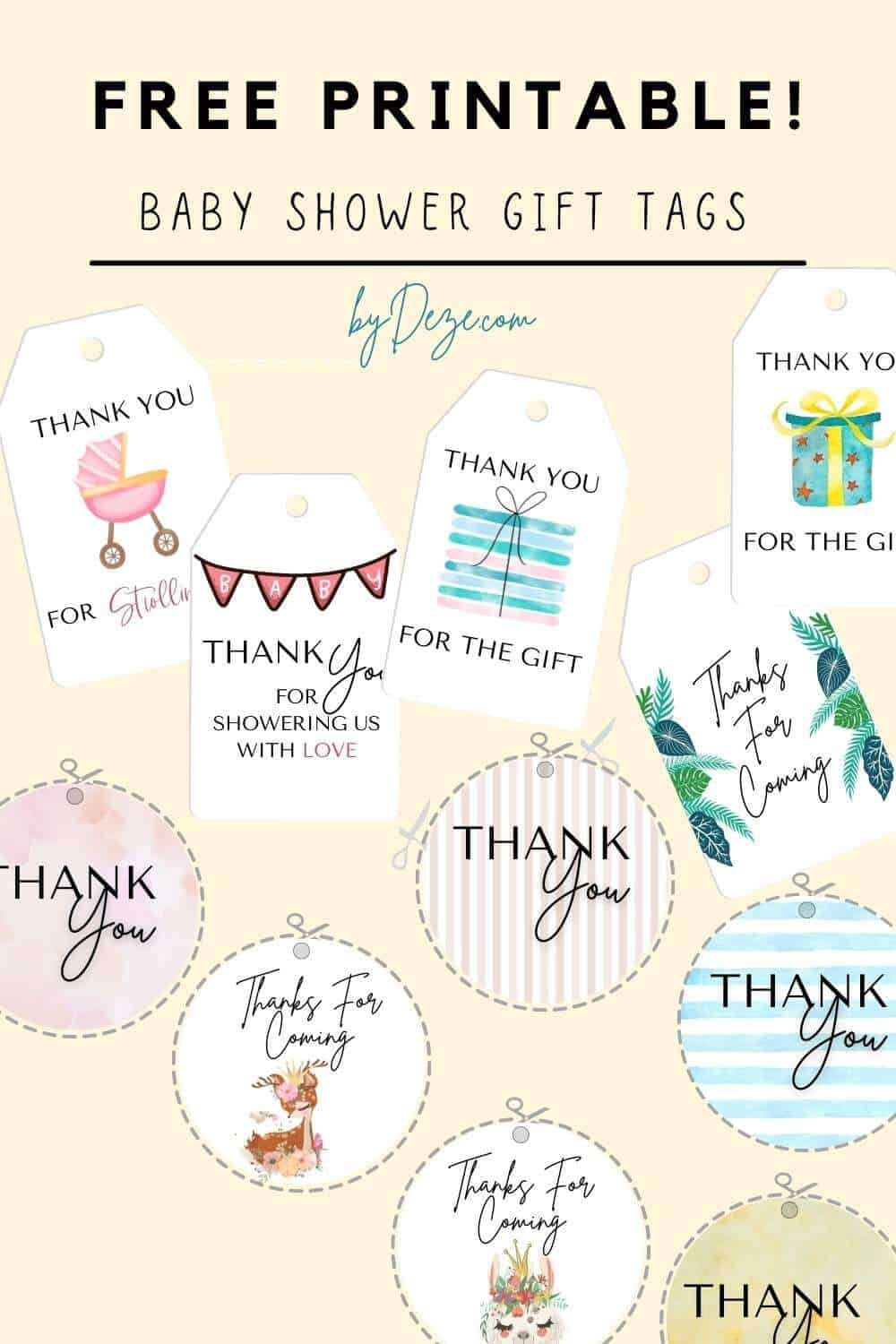 Free Printable Baby Shower Thank You Tags (For Favors & Goodie within Free Printable Baby Shower Favor Tags