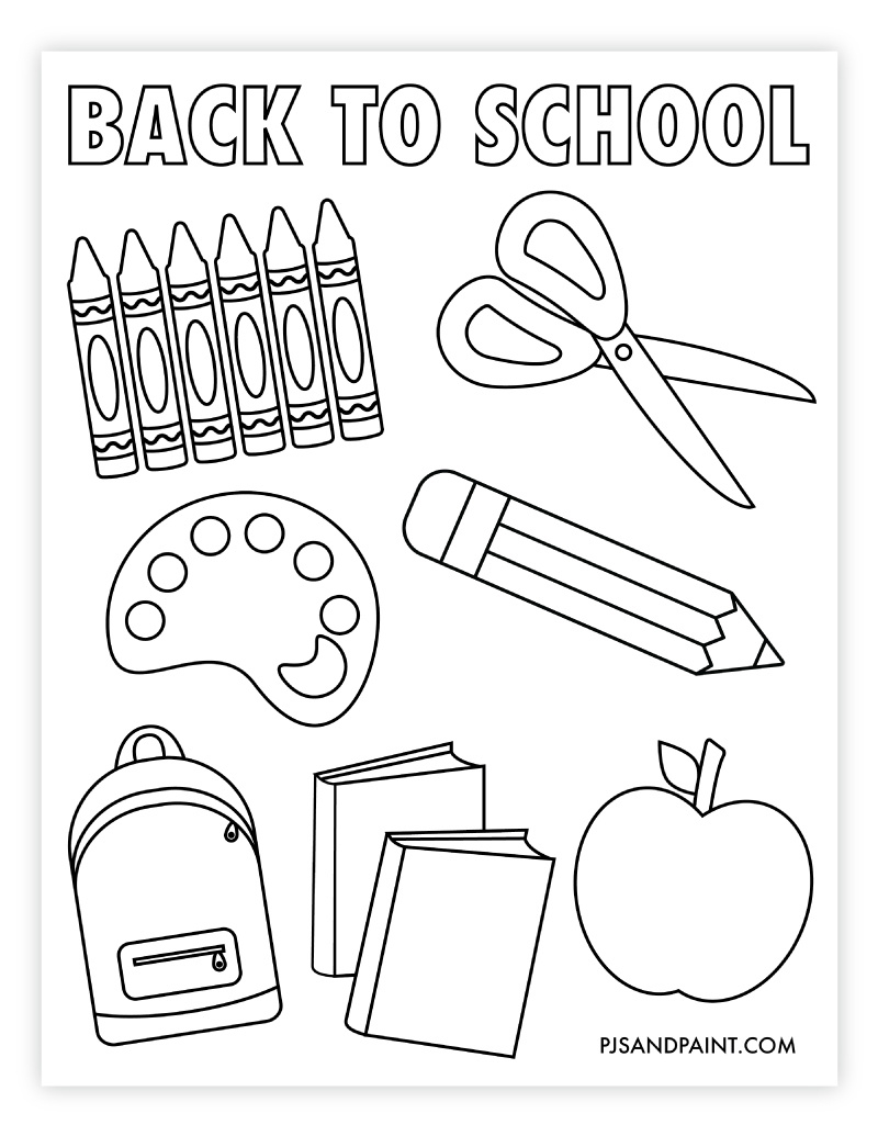 Free Printable Back To School Coloring Page - Pjs And Paint with regard to Back To School Free Printable Coloring Pages