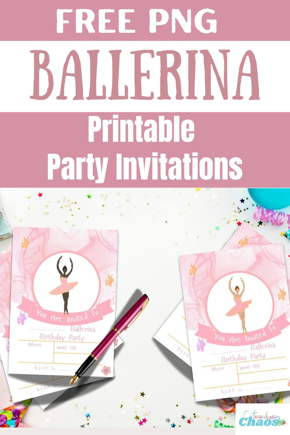 Free Printable Ballerina Birthday Party Invitation Template intended for Free Printable Ballerina Birthday Invitations