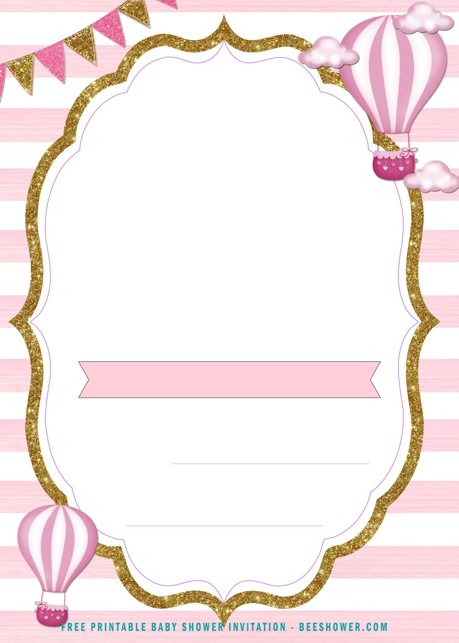 Free Printable Balloons Baby Shower Invitation Templates in Free Printable Blank Baby Shower Invitations