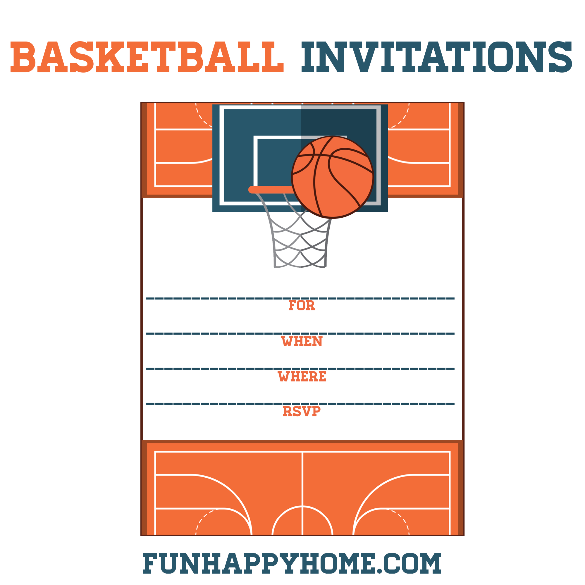 Free Printable Basketball Themed Party Invitations - Fun Happy Home in Basketball Invites Free Printable
