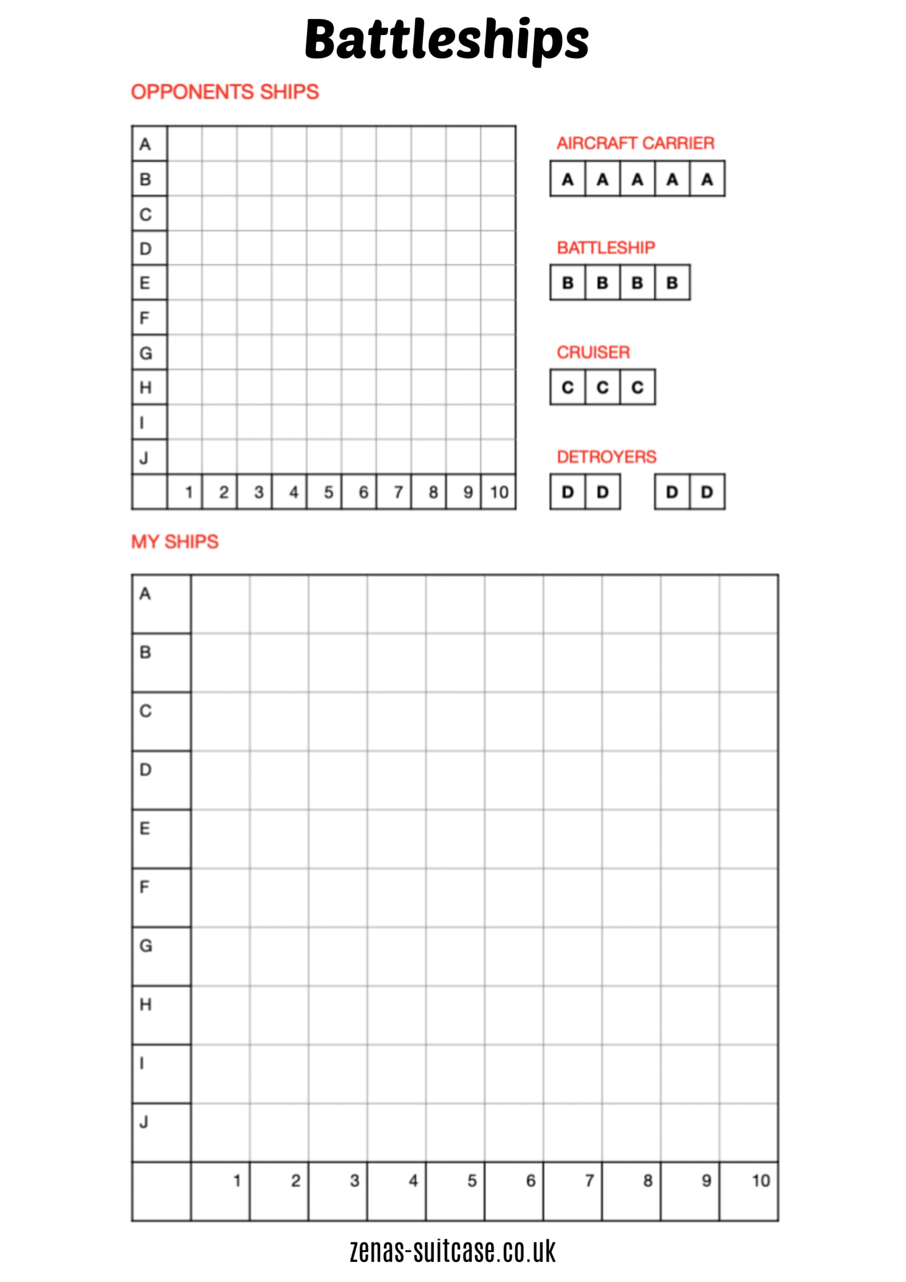 Free Printable Battleship Game To Play Anywhere - Worksheets Library in Free Printable Battleship Game