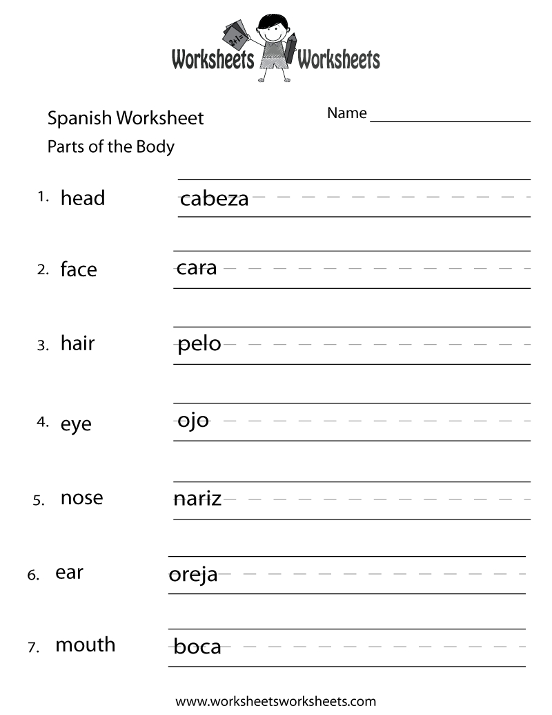 Free Printable Beginning Spanish Worksheet - Worksheets Library with Free Printable Spanish Worksheets