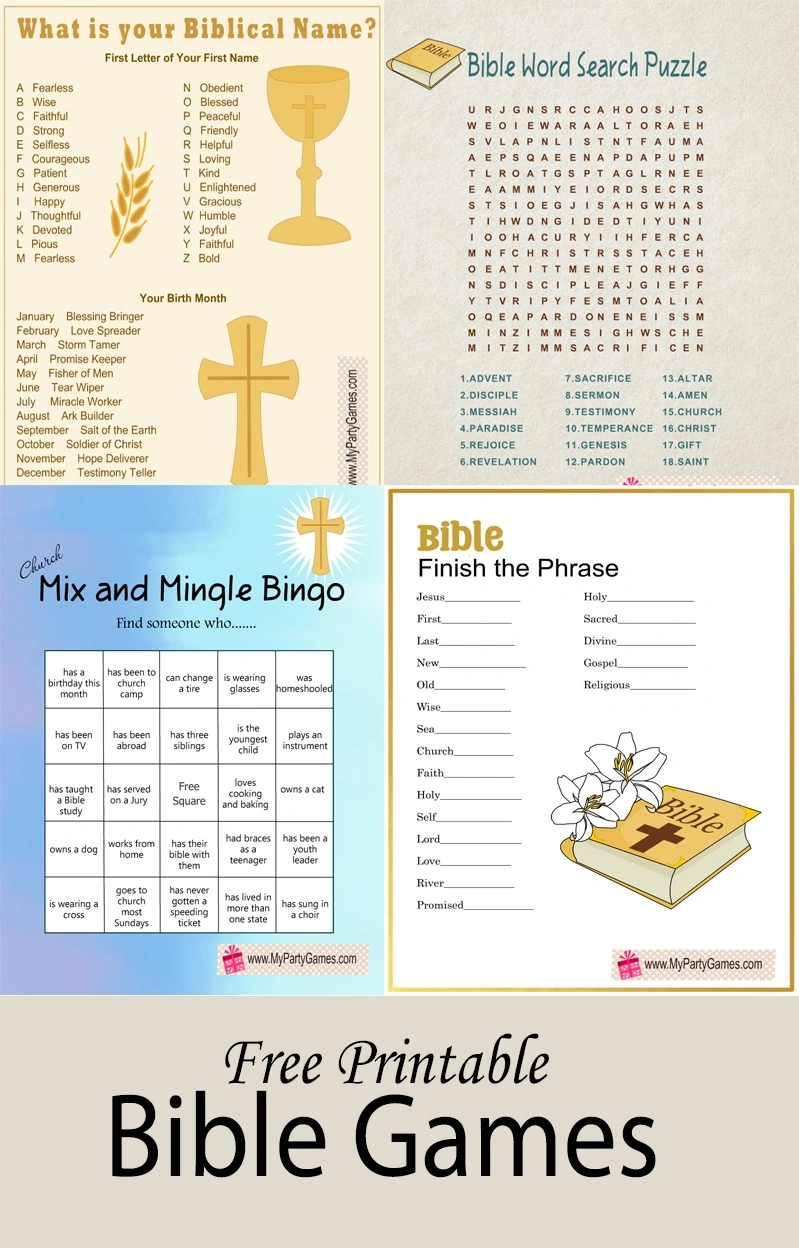 Free Printable Bible Games throughout Free Printable Games For Adults