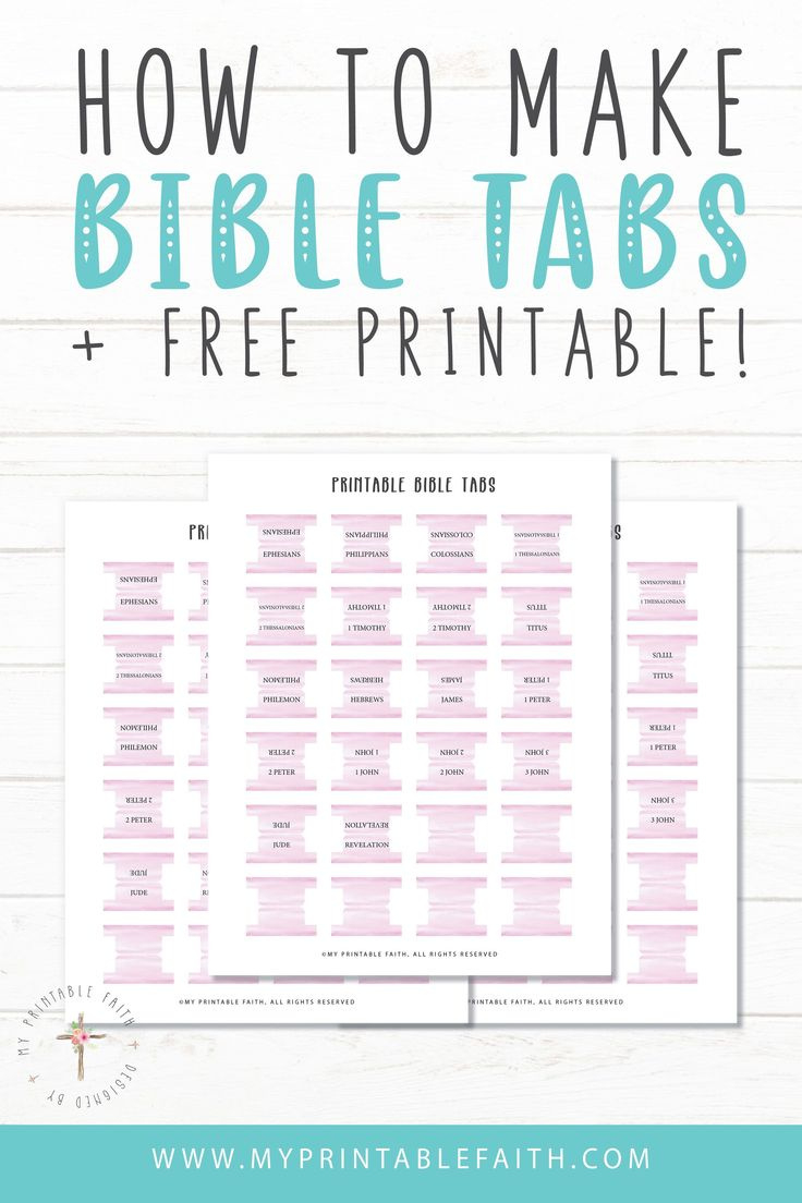 Free Printable Bible Tabs (With Instructions) - My Printable Faith intended for Free Printable Books Of The Bible Tabs