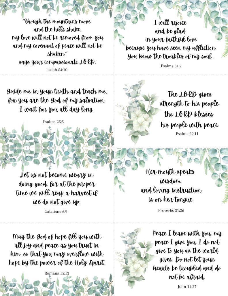Free Printable Bible Verse Cards For Women in Free Printable Scripture Cards