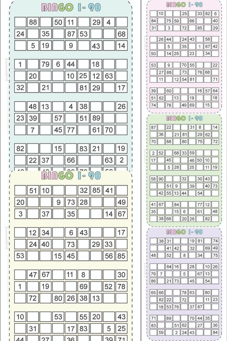 Free Printable Bingo Cards 1-90 [Pdf Included] with Free Printable Bingo Cards Random Numbers