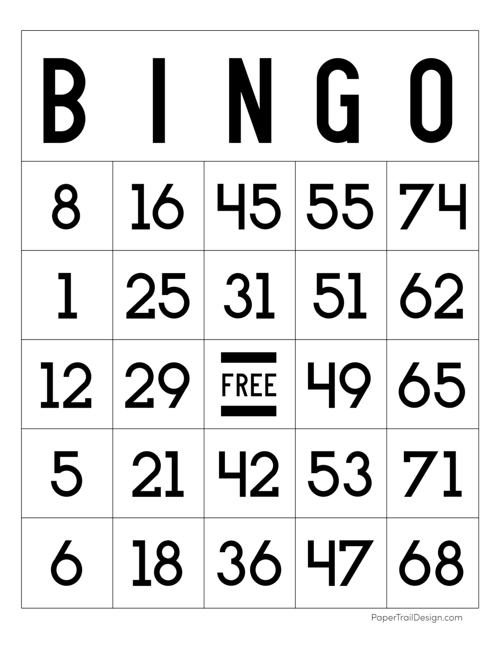 Free Printable Bingo Cards - Paper Trail Design with Free Printable Bingo Games