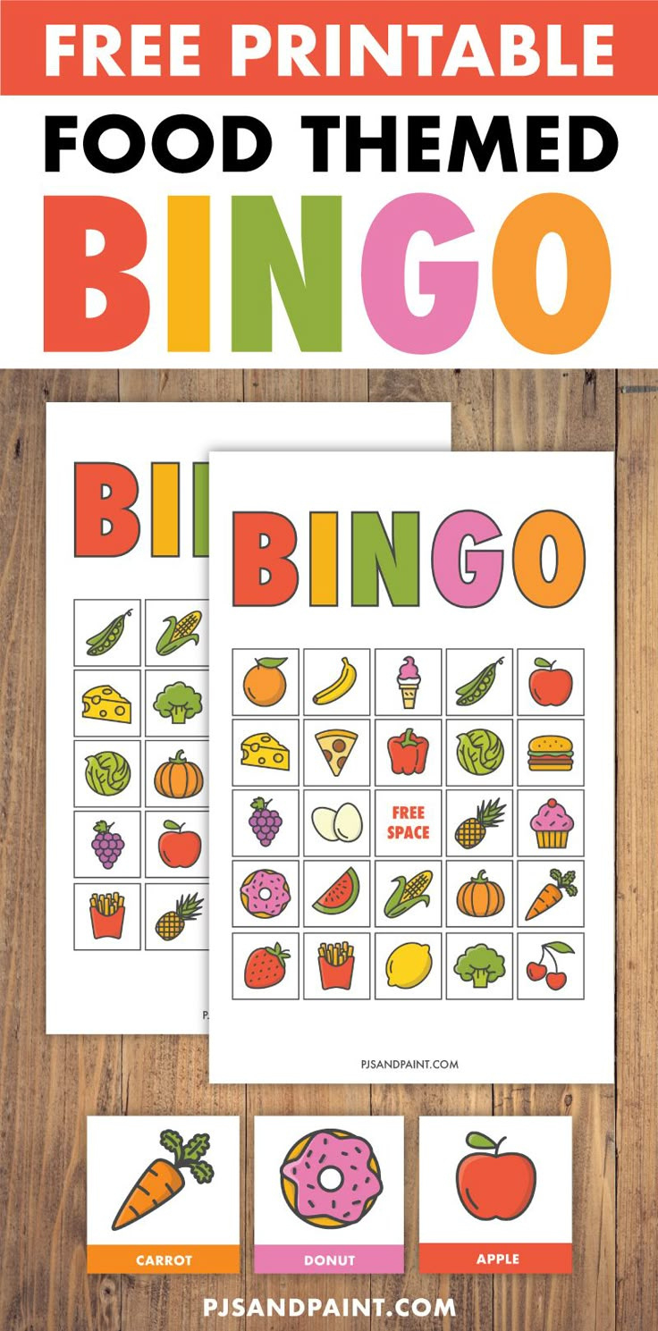 Free Printable Bingo For Kids Food Themed | Bingo For Kids, Bingo inside Free Printable Bingo Games