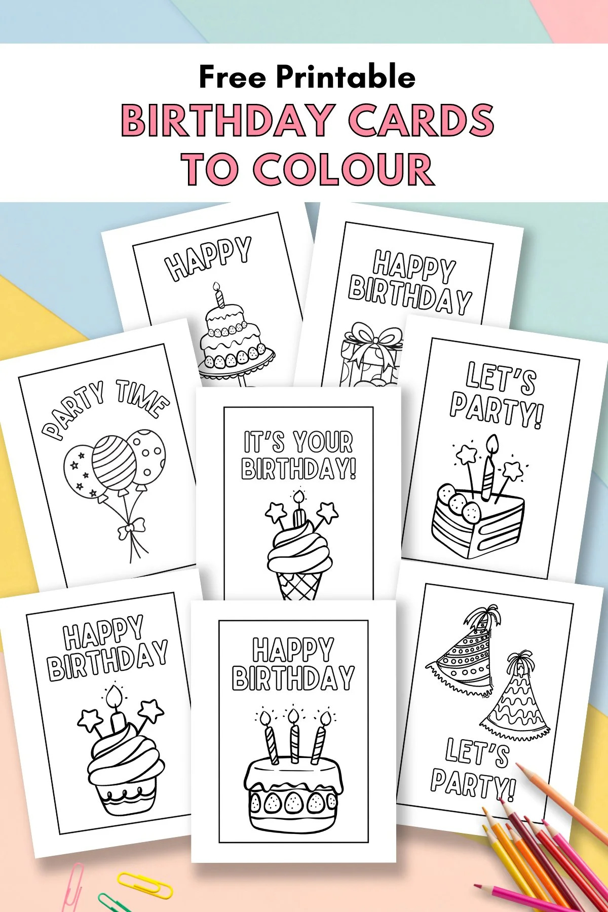 Free Printable Birthday Cards To Colour — Gathering Beauty with Free Printable Cards
