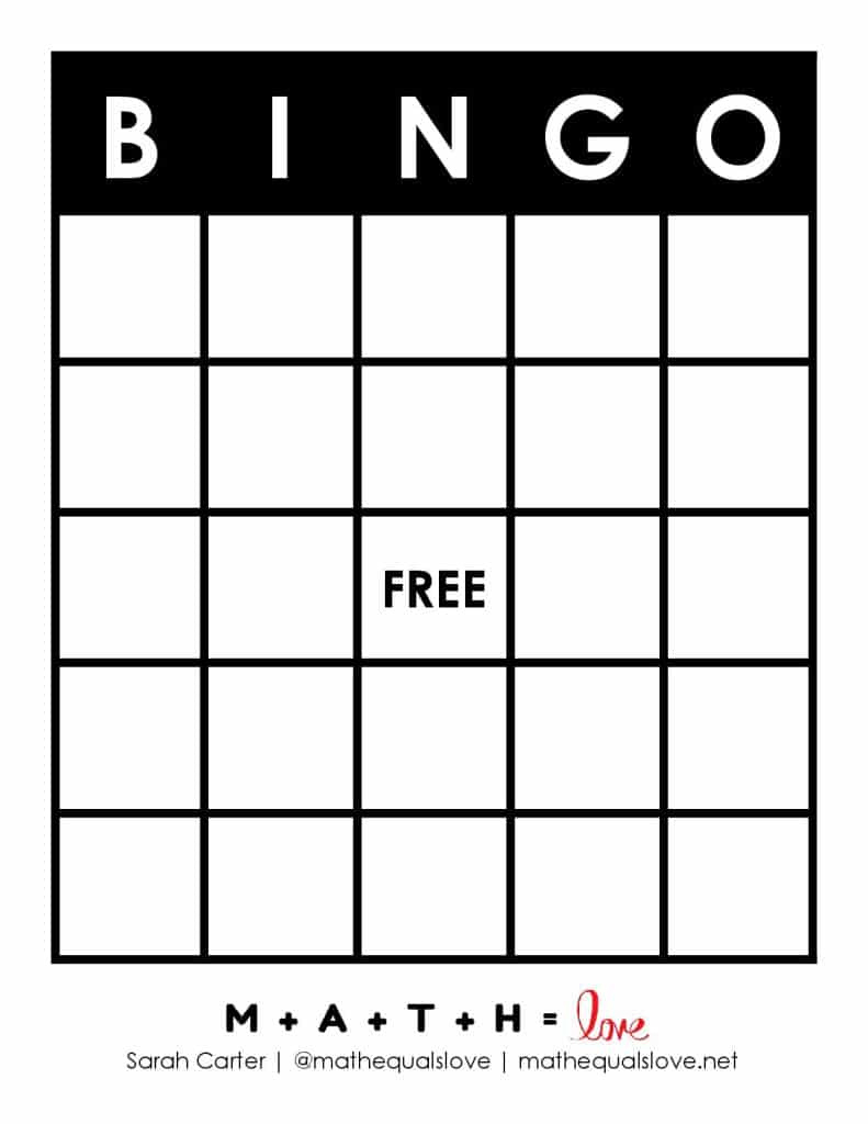 Free Printable Blank Bingo Card Template (Pdf) inside Free Printable Bingo Cards For Teachers