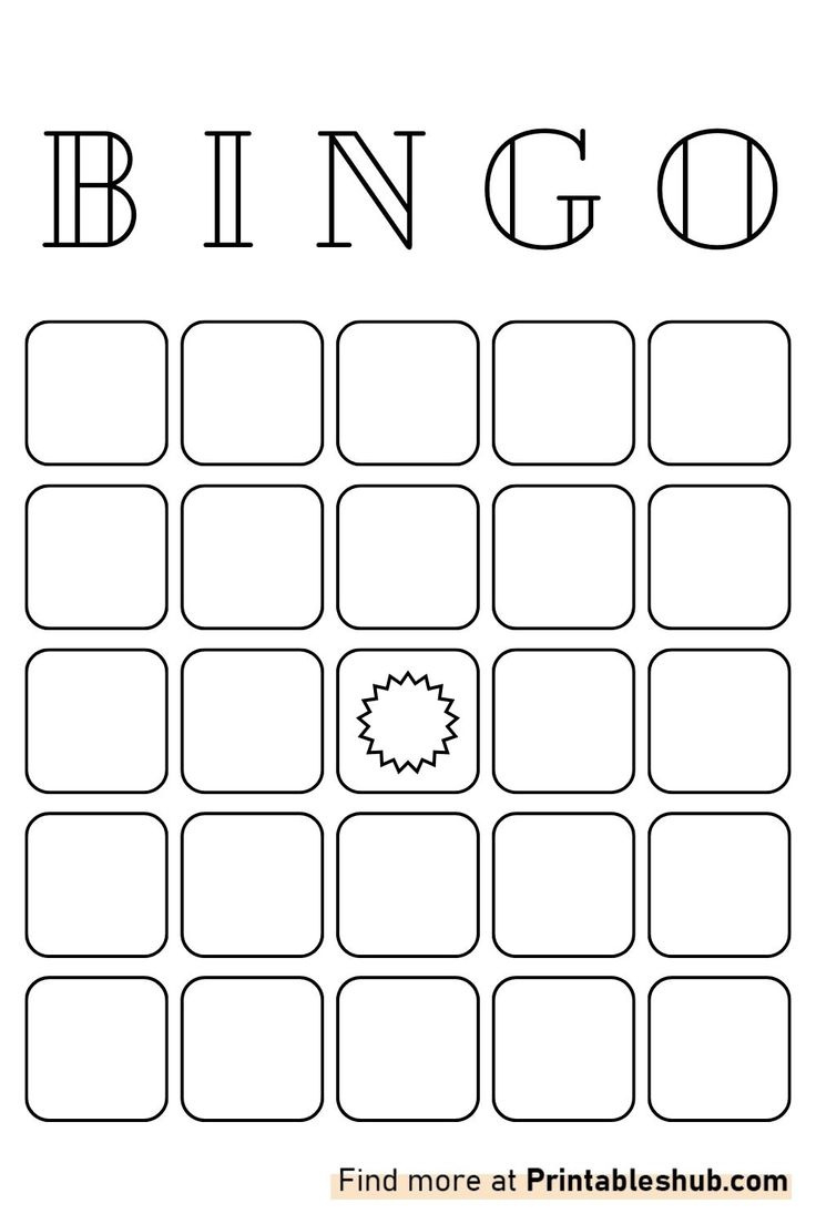 Free Printable Blank Bingo Cards Template [Pdf] (3X3, 4X4,5X5)(2 pertaining to Free Printable Blank Bingo Cards