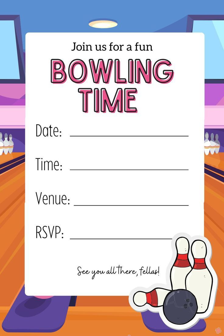 Free Printable Blank Bowling Invitation Template Pdf inside Free Printable Bowling Invitation Templates