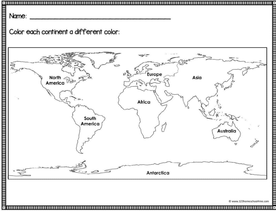Free Printable Blank Maps For Kids - World, Continent, Usa for Free Printable Maps For Kids