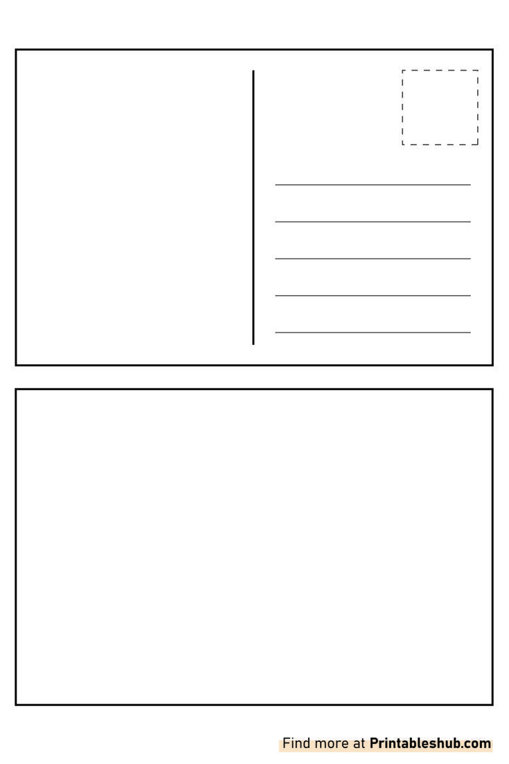 Free Printable Blank Postcard Template Pdf with Free Blank Printable Postcards