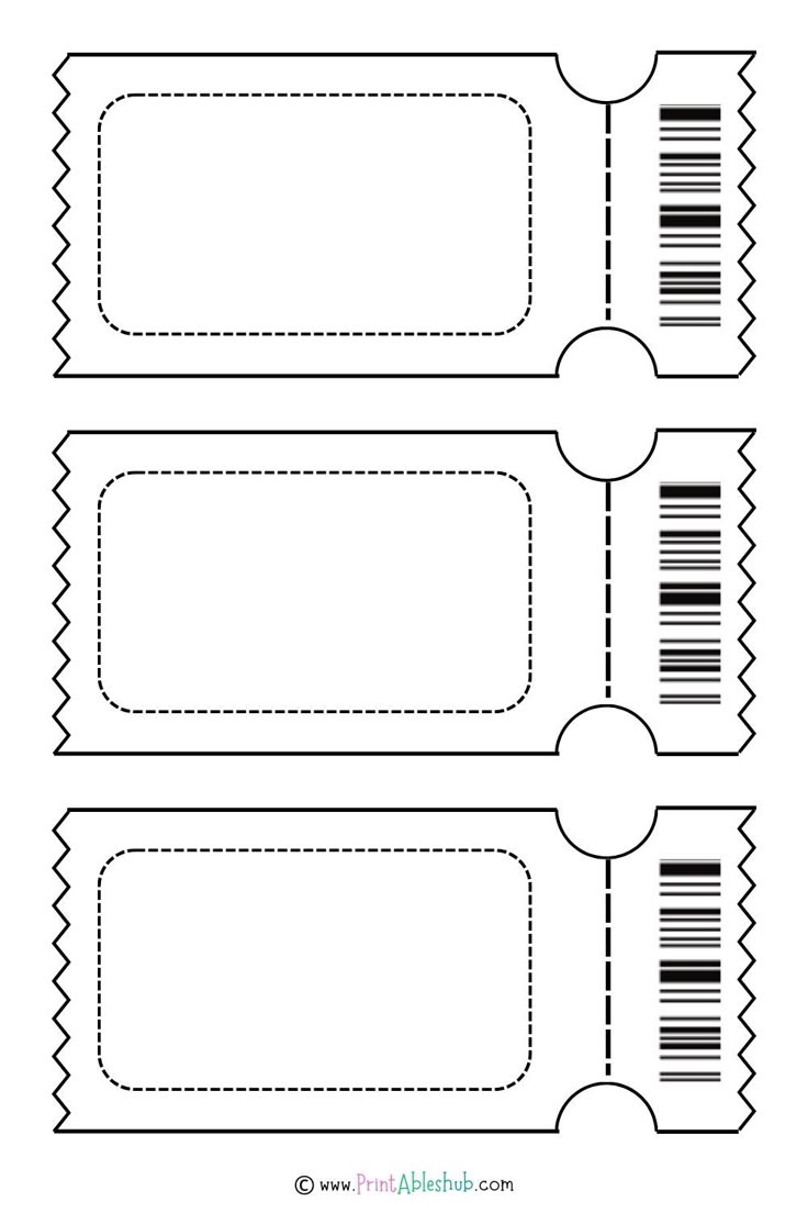 Free Printable Blank Ticket Design Templates [Pdf Included for Free Printable Tickets