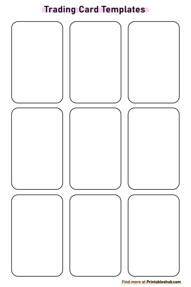 Free Printable Blank Trading Card Template Pdf with Free Card Creator Printable