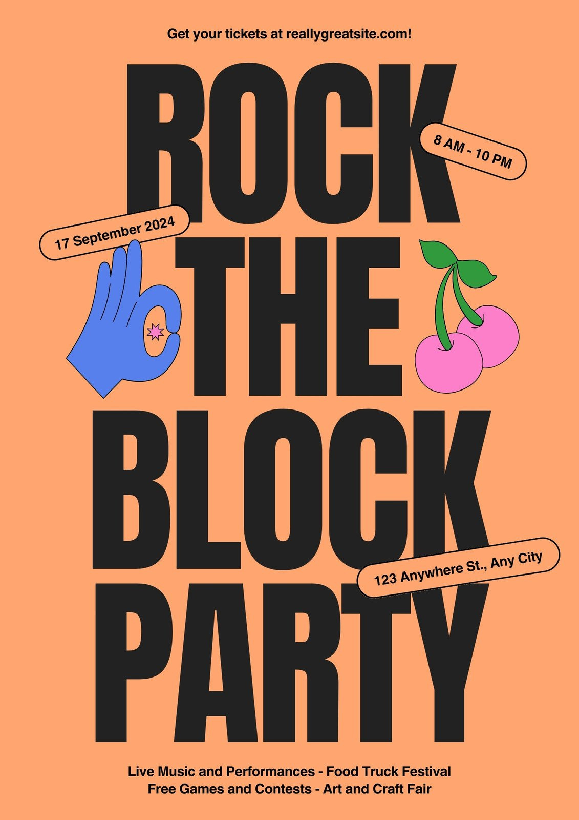 Free Printable Block Party Flyer Template | Canva for Free Printable Flyers For Parties