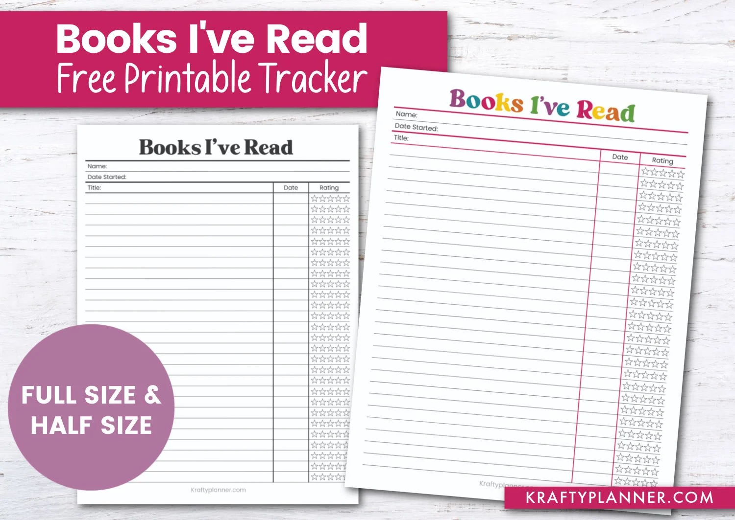 Free Printable Books I'Ve Read Tracker — Krafty Planner pertaining to Free Printable Books
