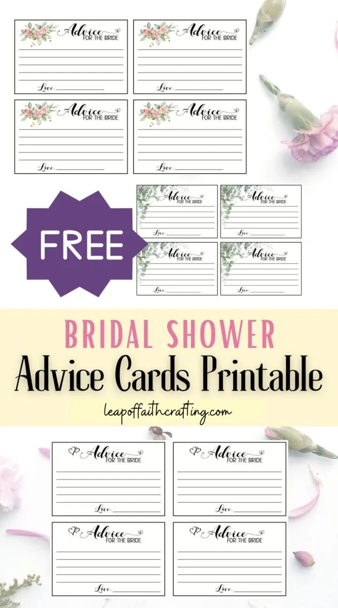 Free Printable Bridal Shower Advice Cards! - Leap Of Faith Crafting intended for Free Printable Bridal Shower Advice Cards
