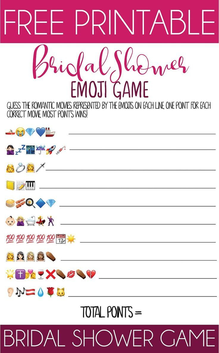 Free Printable Bridal Shower Emoji Game in Emoji Bridal Shower Game Free Printable