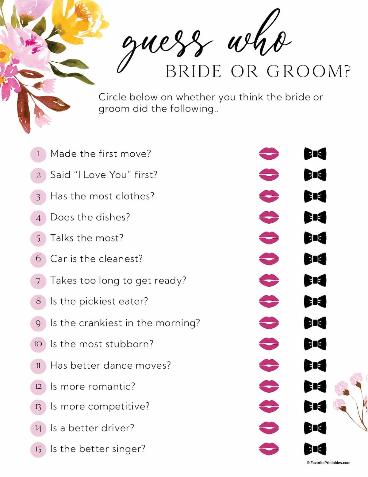 Free Printable Bridal Shower Games - Favorite Printables with Free Printable Wedding Shower Games
