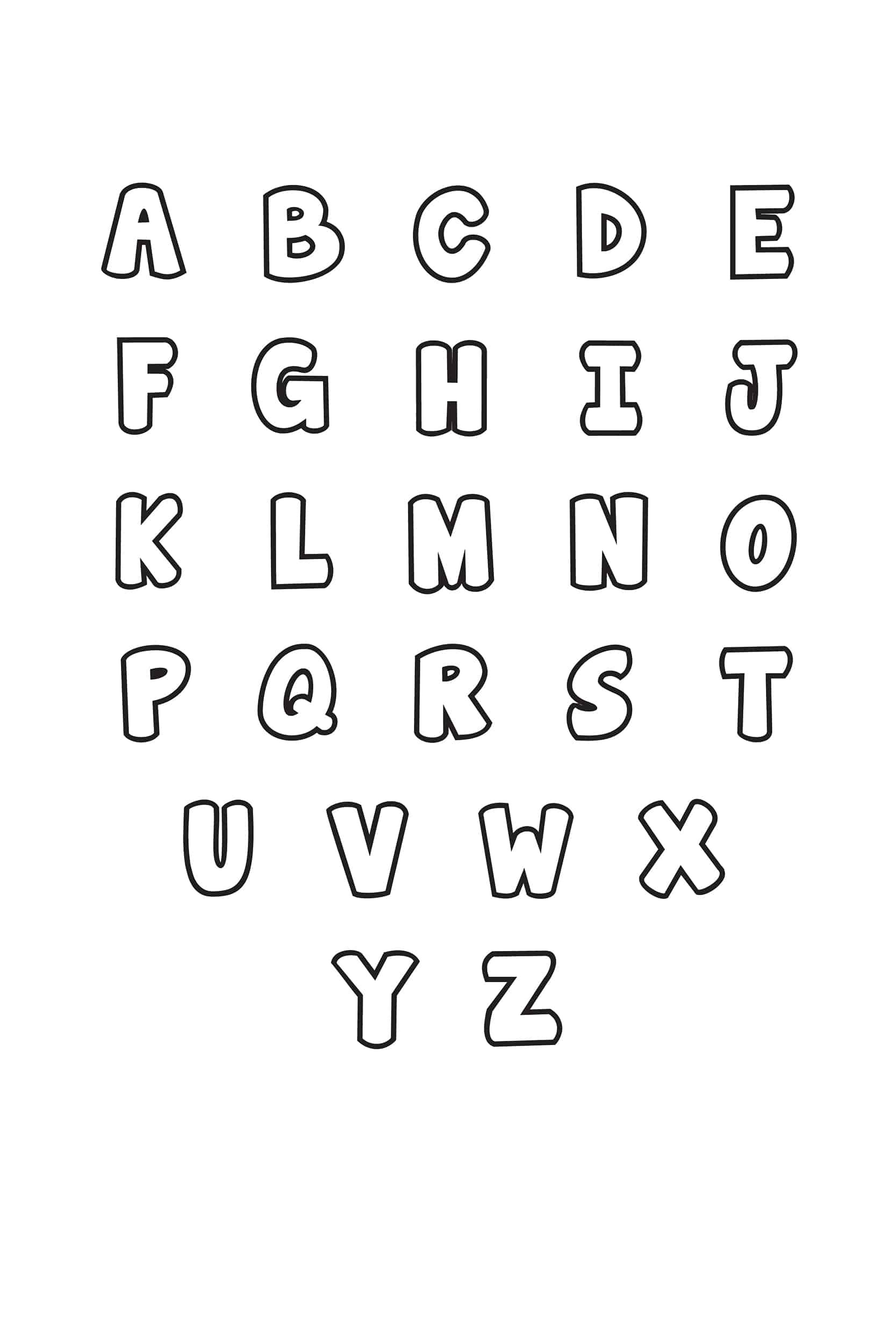 Free Printable Bubble Letter Alphabet Stencils - Freebie Finding within Free Printable Letter Templates