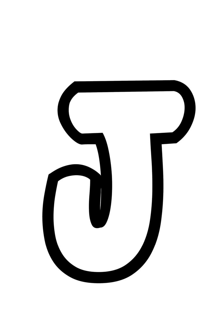 Free Printable Bubble Letter Stencils: Bubble Letter J regarding Free Printable Letter J