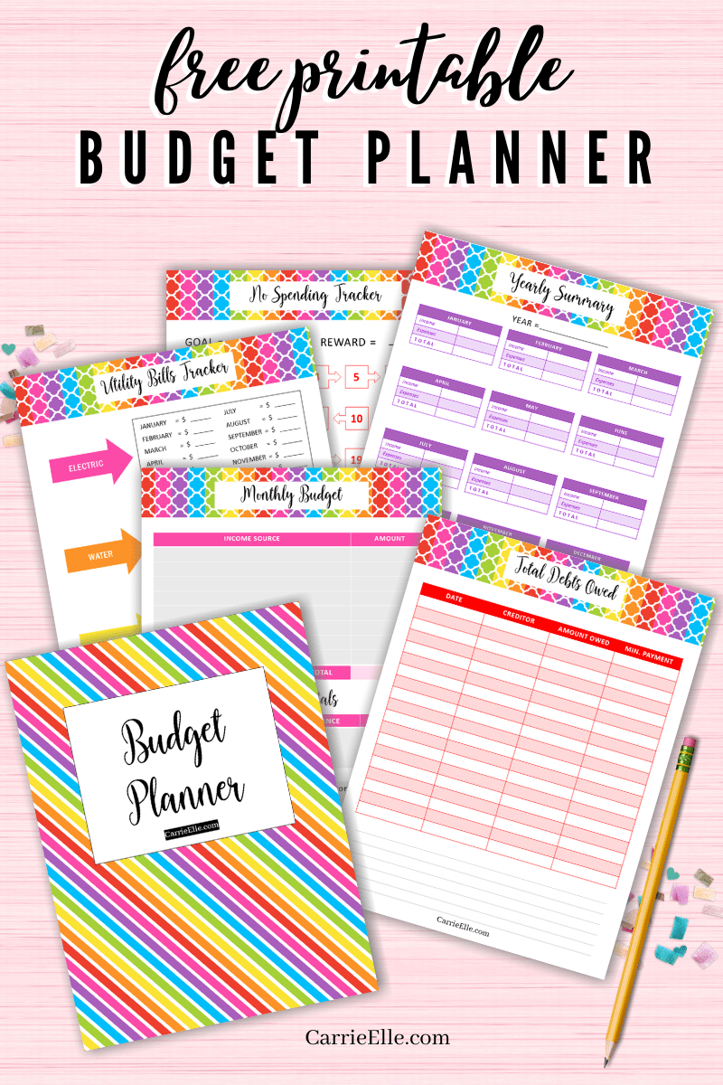 Free Printable Budget Planner - Carrie Elle in Free Printable Financial Binder