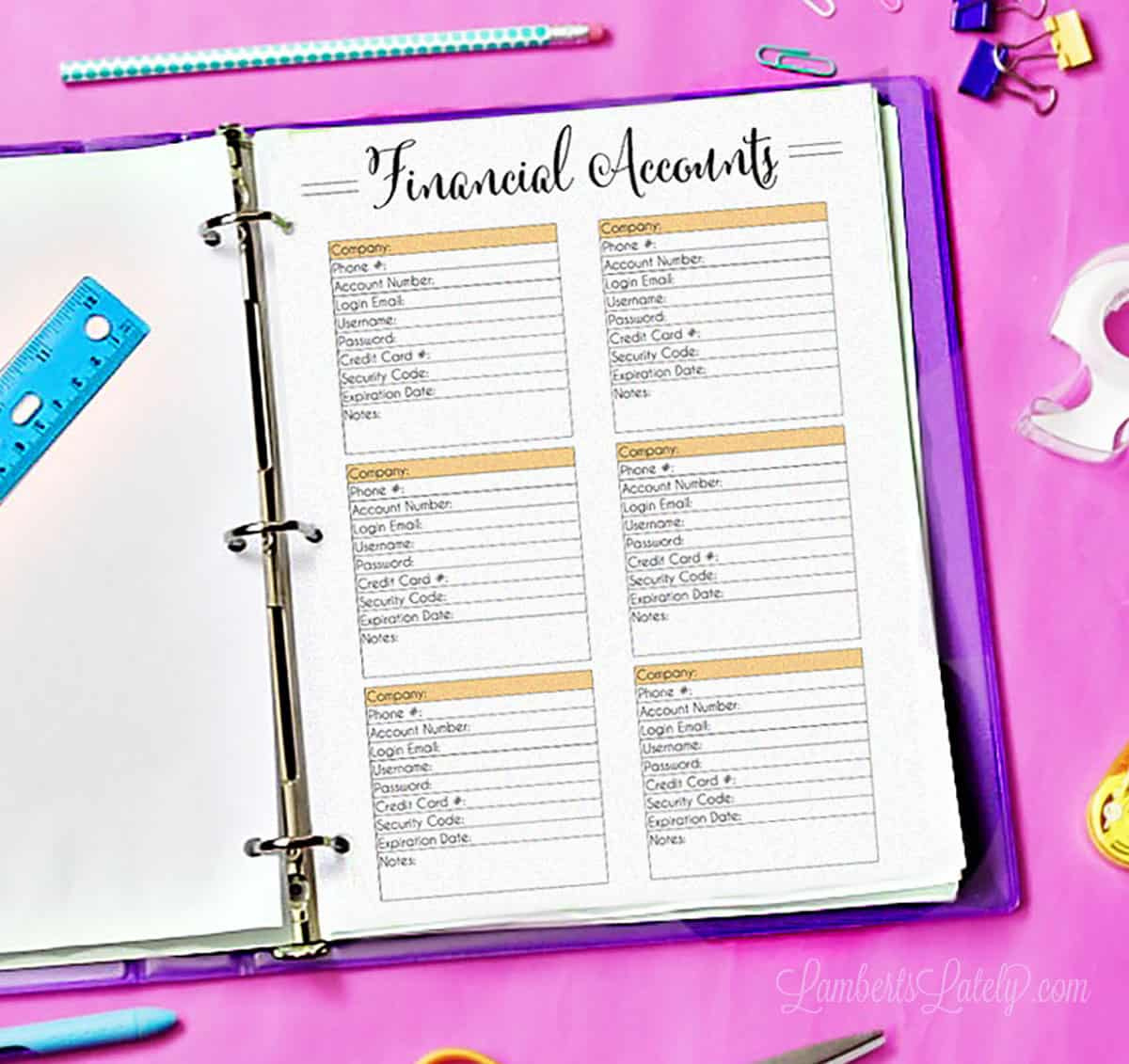 Free Printable Budget Planner | Lamberts Lately throughout Free Printable Financial Binder