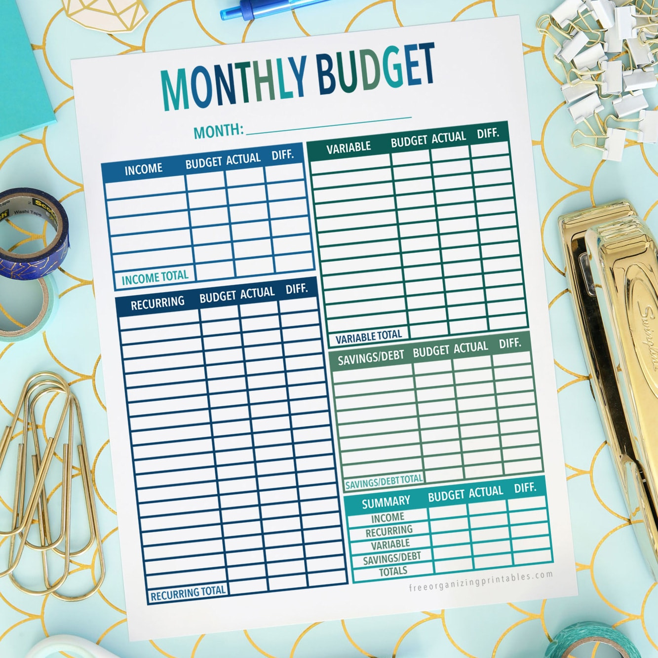 Free Printable Budget Worksheet | Free Organizing Printables inside Free Printable Budget Binder Worksheets