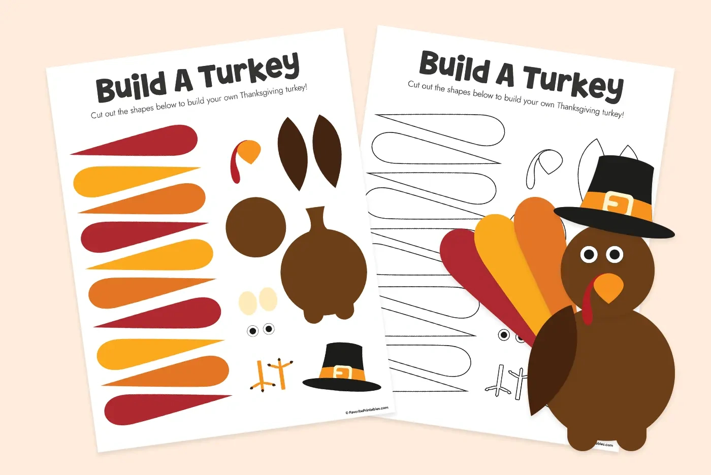 Free Printable Build A Turkey Cutout - Favorite Printables with Free Printable Turkey