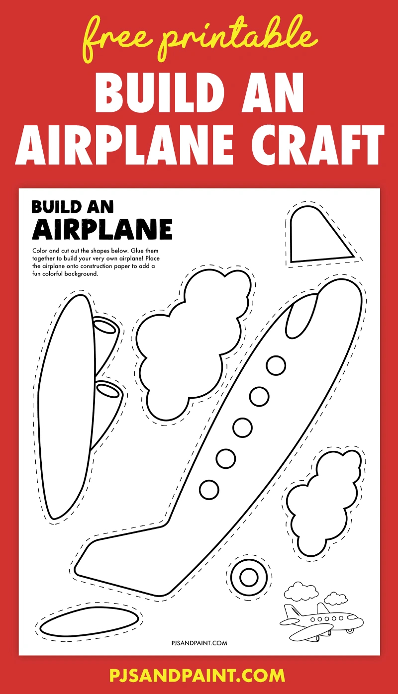 Free Printable Build An Airplane Craft - Pjs And Paint with Free Printable Airplane Template