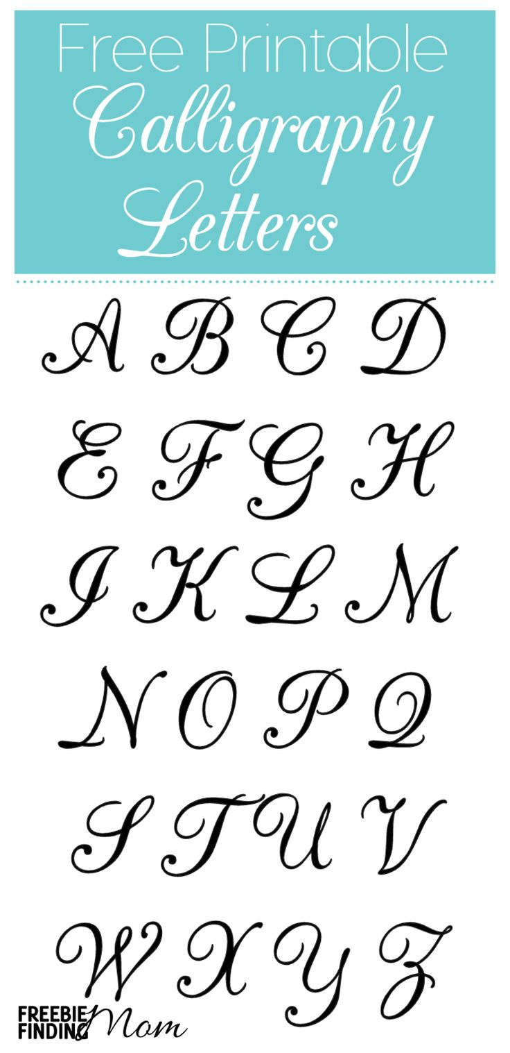 Free Printable Calligraphy Letters #Caligraphy #Stencils intended for Free Printable Calligraphy Letter Stencils