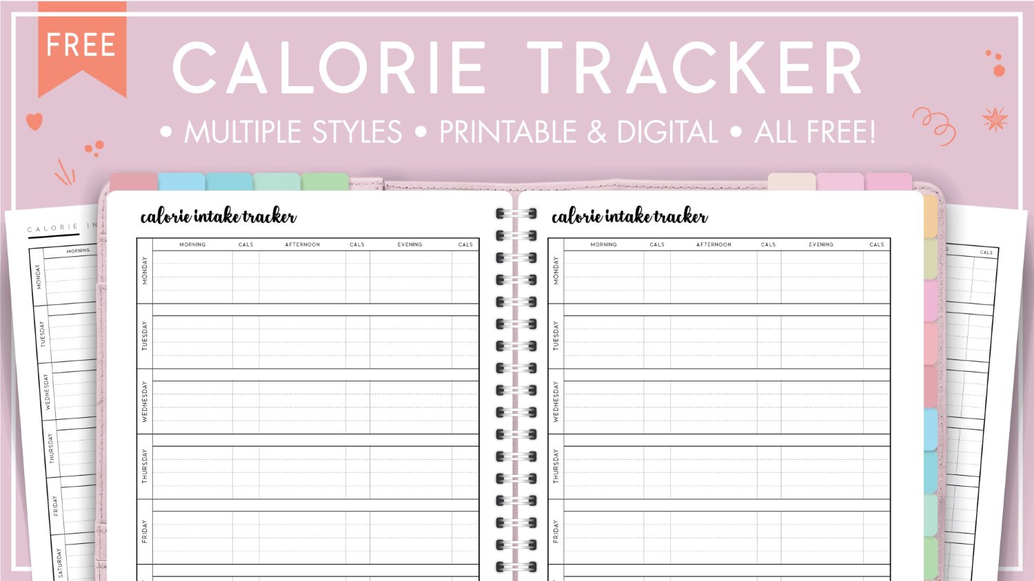 Free Printable Calorie Tracker - World Of Printables within Free Printable Calorie Counter Sheet
