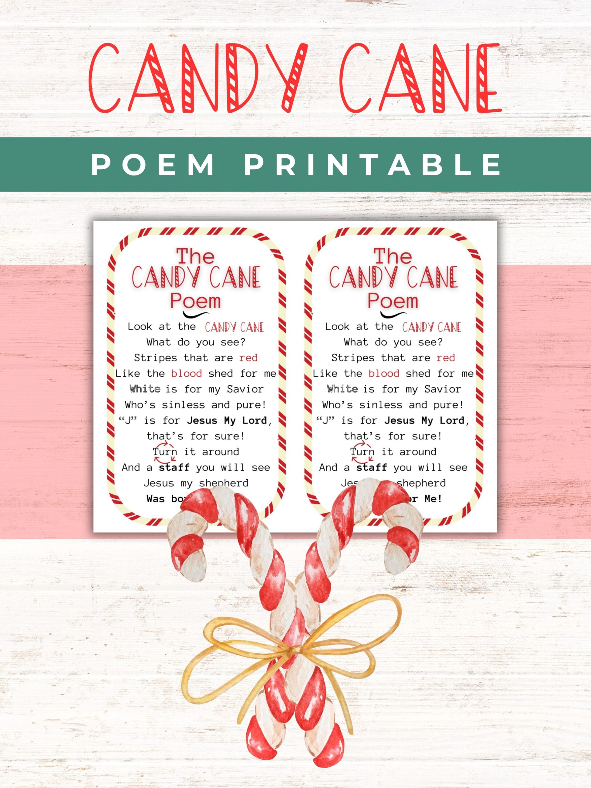 Free Printable Candy Cane Poem | Healing Home intended for Free Printable Candy Cane Poem