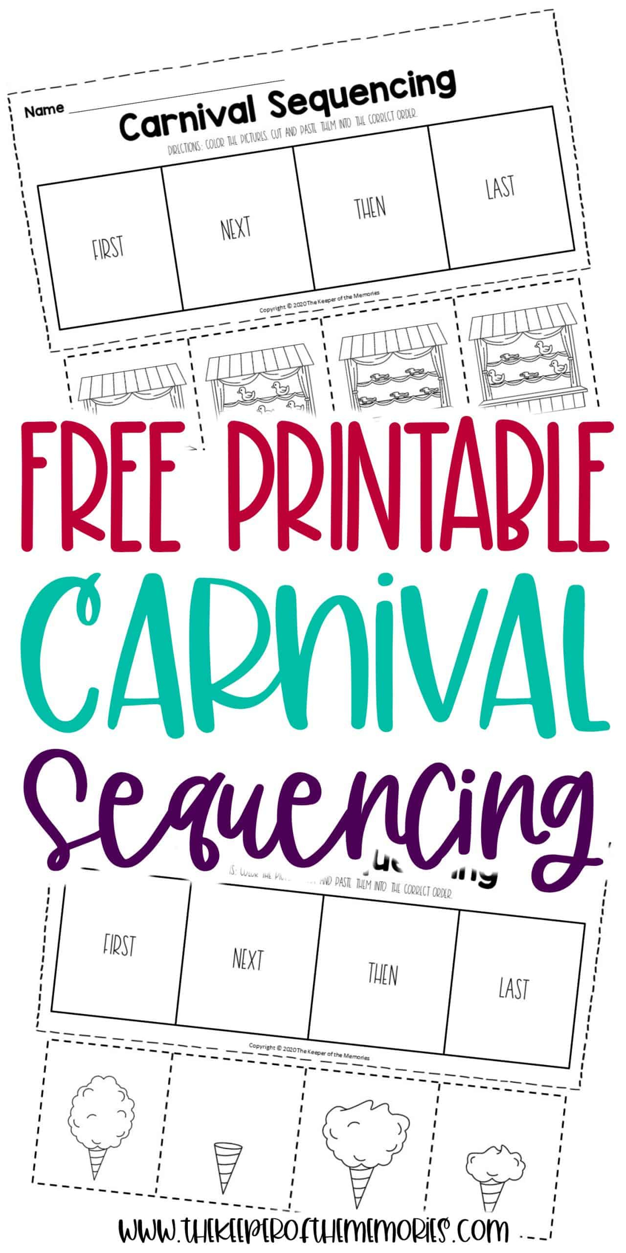 Free Printable Carnival Sequencing Events Worksheets - The Keeper throughout Free Printable Versatiles Worksheets