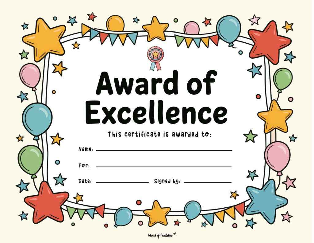 Free Printable Certificate Of Achievement Templates For Kids within Free Printable Certificates