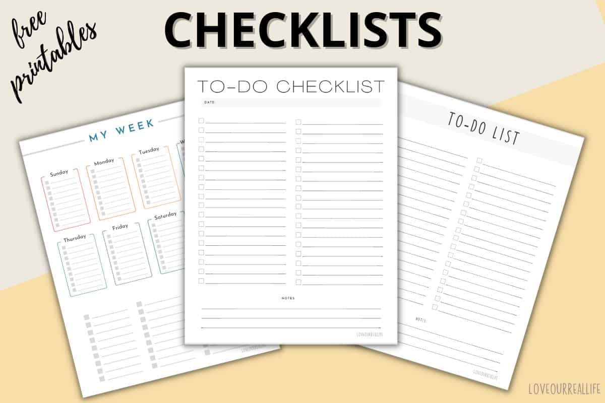 Free Printable Checklist Templates - To Do Lists To Download regarding Free Printable Checklist