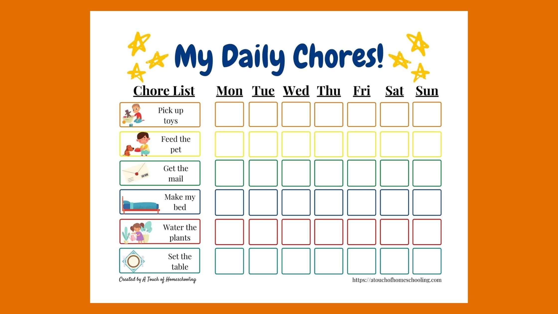 Free Printable Chore Chart For Toddlers - Start Teaching pertaining to Free Printable Toddler Chore Chart