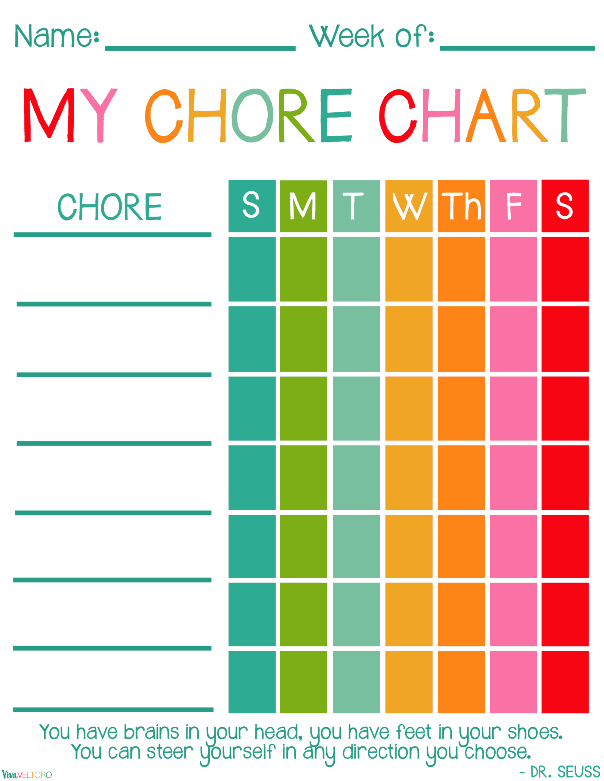 Free Printable Chore Charts For Kids! - Viva Veltoro inside Free Printable Toddler Chore Chart