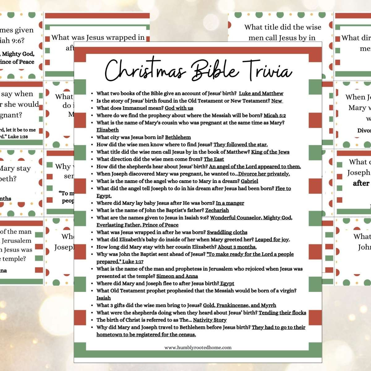 Free Printable Christmas Bible Trivia For The Whole Family! - inside Free Printable Religious Christmas Games
