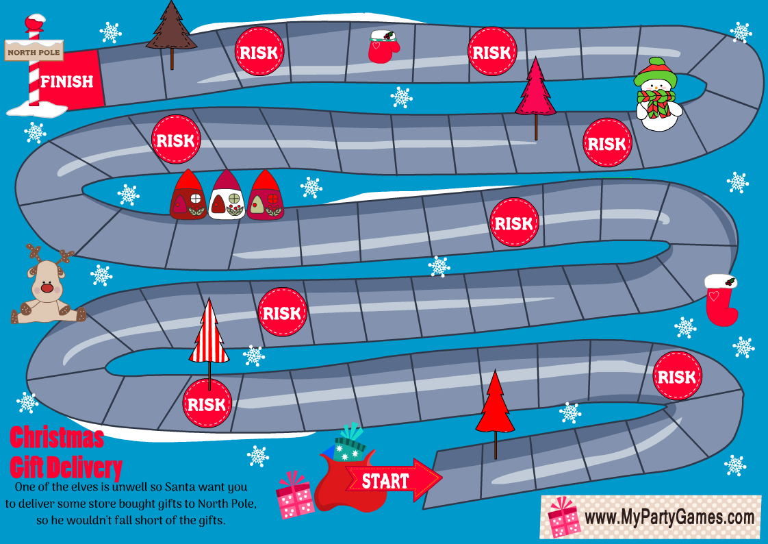 Free Printable Christmas Board Game For Kids for Free Printable Christmas Board Games